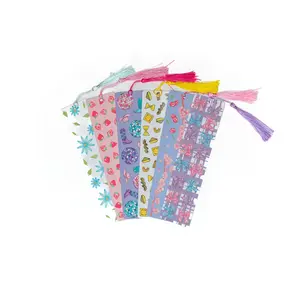 Charming Aluminum Bookmark with Cute Illustrations and Tassel 2" x 8"