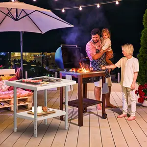 YITAMOTOR NSF Stainless Steel Table, 30" X 24" Work Table, 2 Shelves Metal Table Prep Table for Home Kitchen Restaurant Garage Warehouse Outdoor