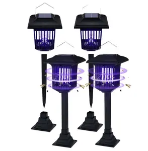 New & Improved  3-in-1 Solar Powered Zapper- Enhanced Outdoor Flying Insect Killer- Hang or Stake in The Ground- Cordless Garden Lamp- Portable LED Machine- Best Stinger for Mosquitoes/Moths/FliesMosquitoes/Moths/Flies