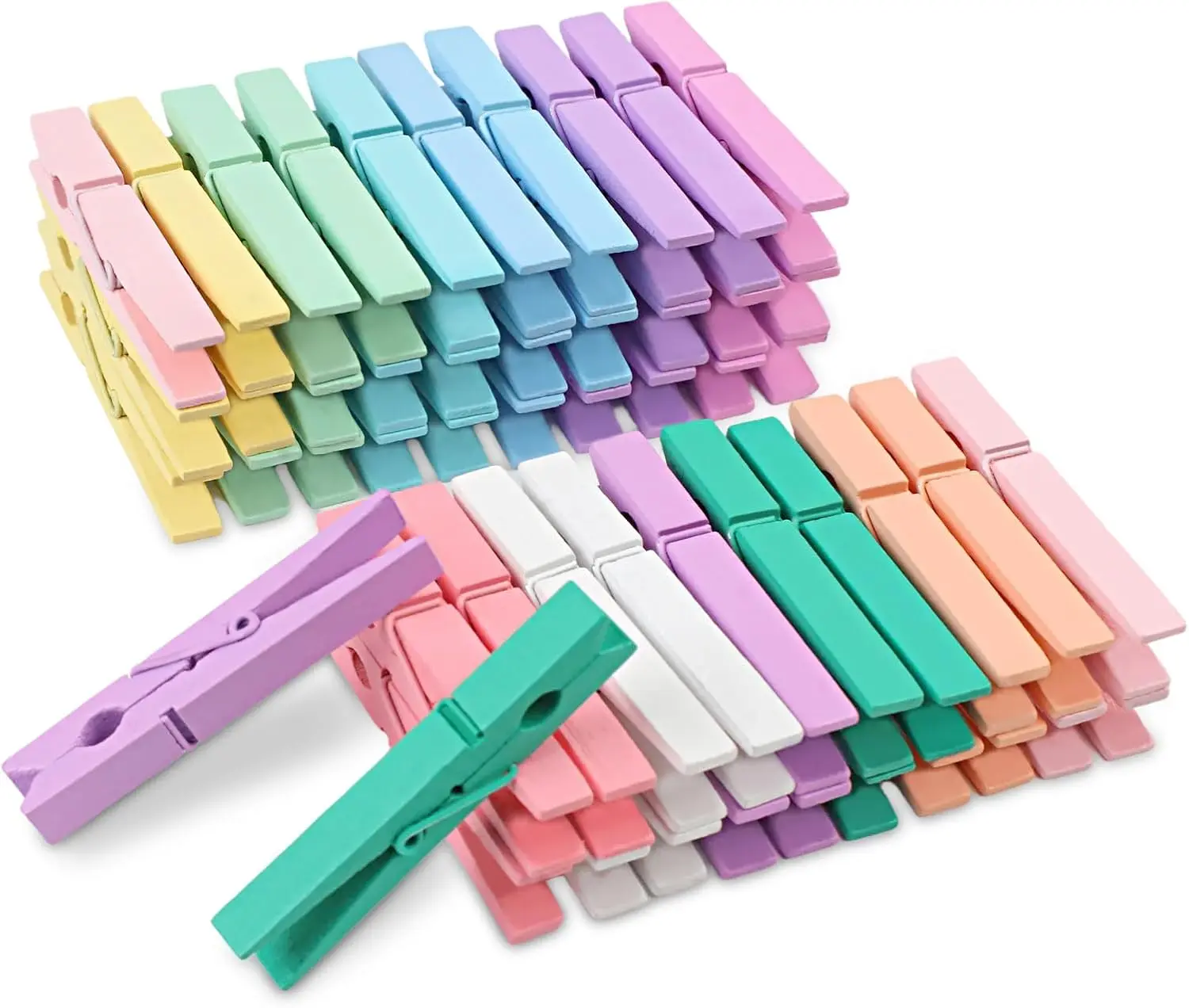 Wooden Clothespins for Clothes Hanging, Photo Display & DIY Crafts, Decorative Clips for Home & Classroom