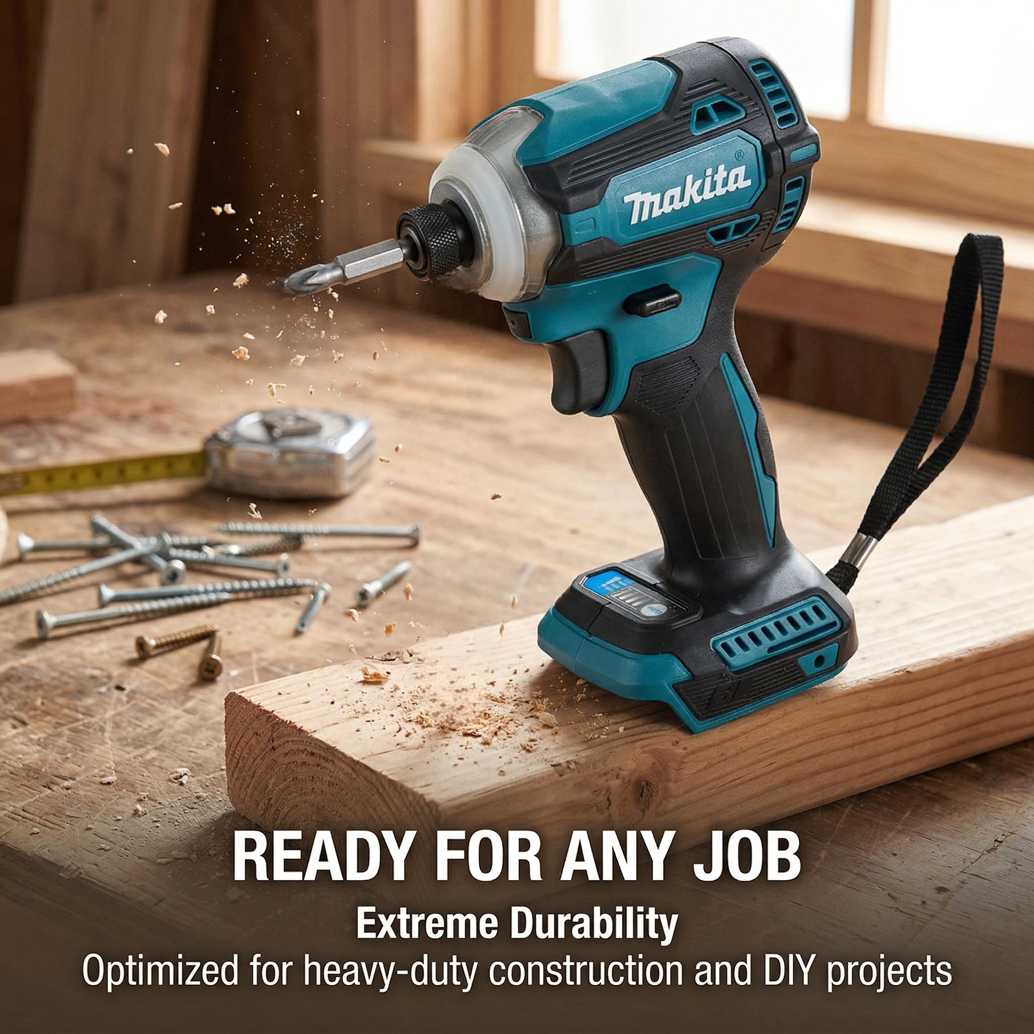 Makita DTD171 18V Brushless Impact Driver, 160Nm Torque, 0-3800IPM for Efficient Fastening tool kit set