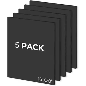 Pack of 5 16x20 Acid Free Black Foam Core Boards for Mounting, Crafts, Display, Presentation and Projects, 3/16" Thick