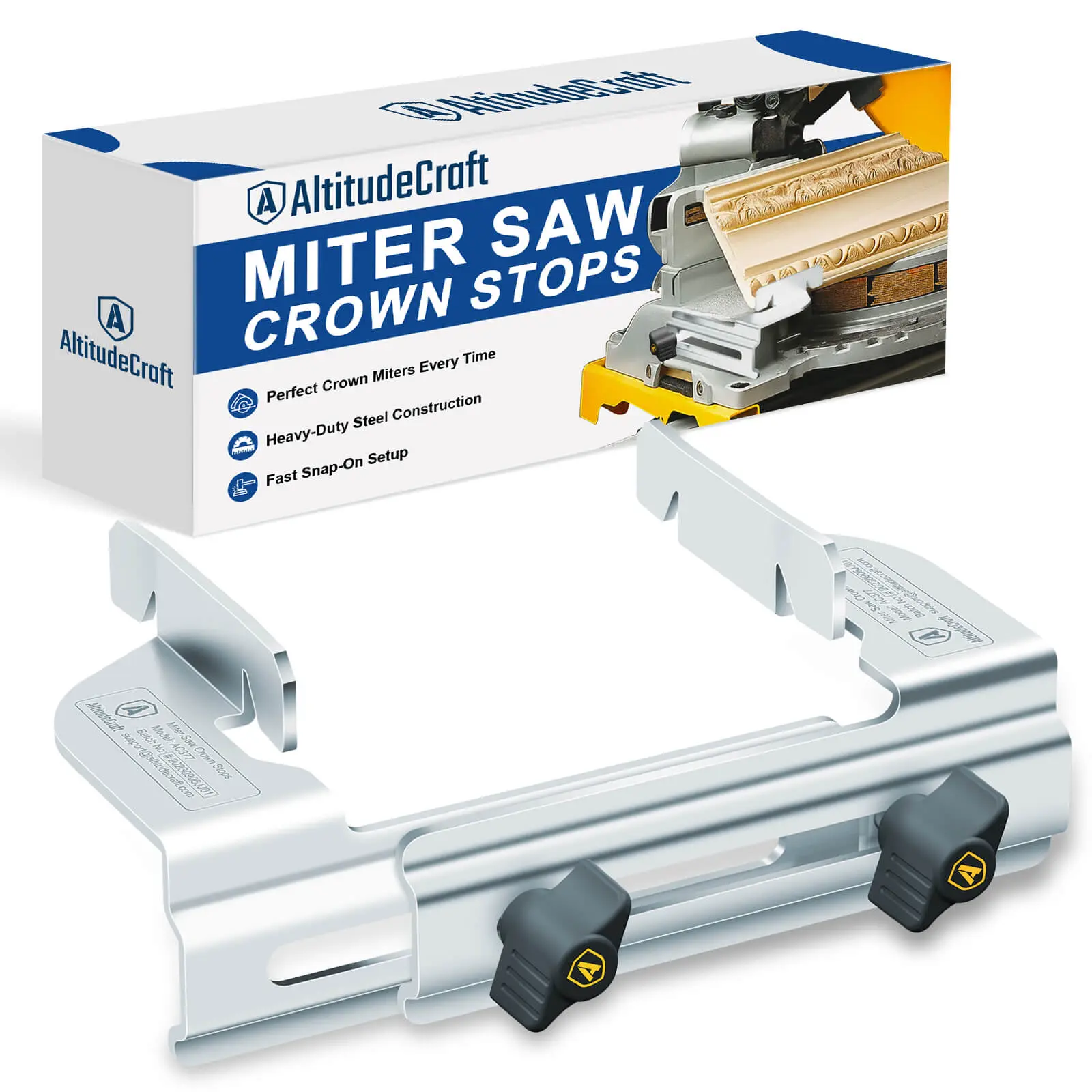 Altitudecraft Heavy Duty Miter Saw Crown Stops with Knobs - Power Tool Accessory Compatible with DW7084, Fits DW712, DW715, DW716, DW717, DW718, DWS780, DW703, DW706, DW708 - Woodworking Precise Cut Guide,father'sdaygifts