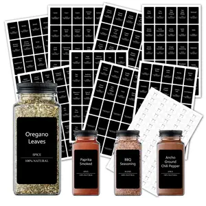 9 sheets 275 Pcs Spice Jars Labels for Food Containers Pantry Kitchen Organization