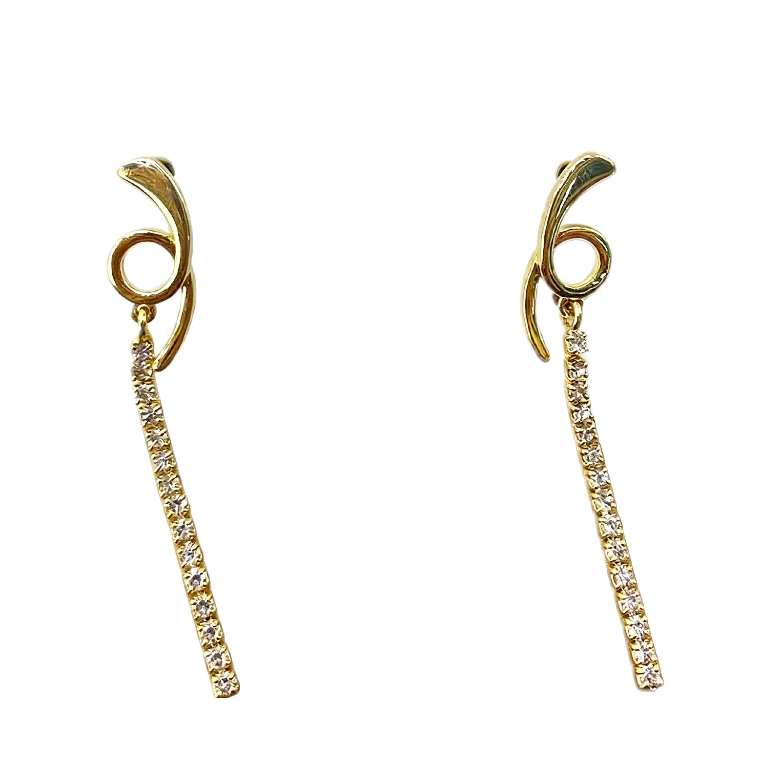 Korean Color Zircon Drop Earrings