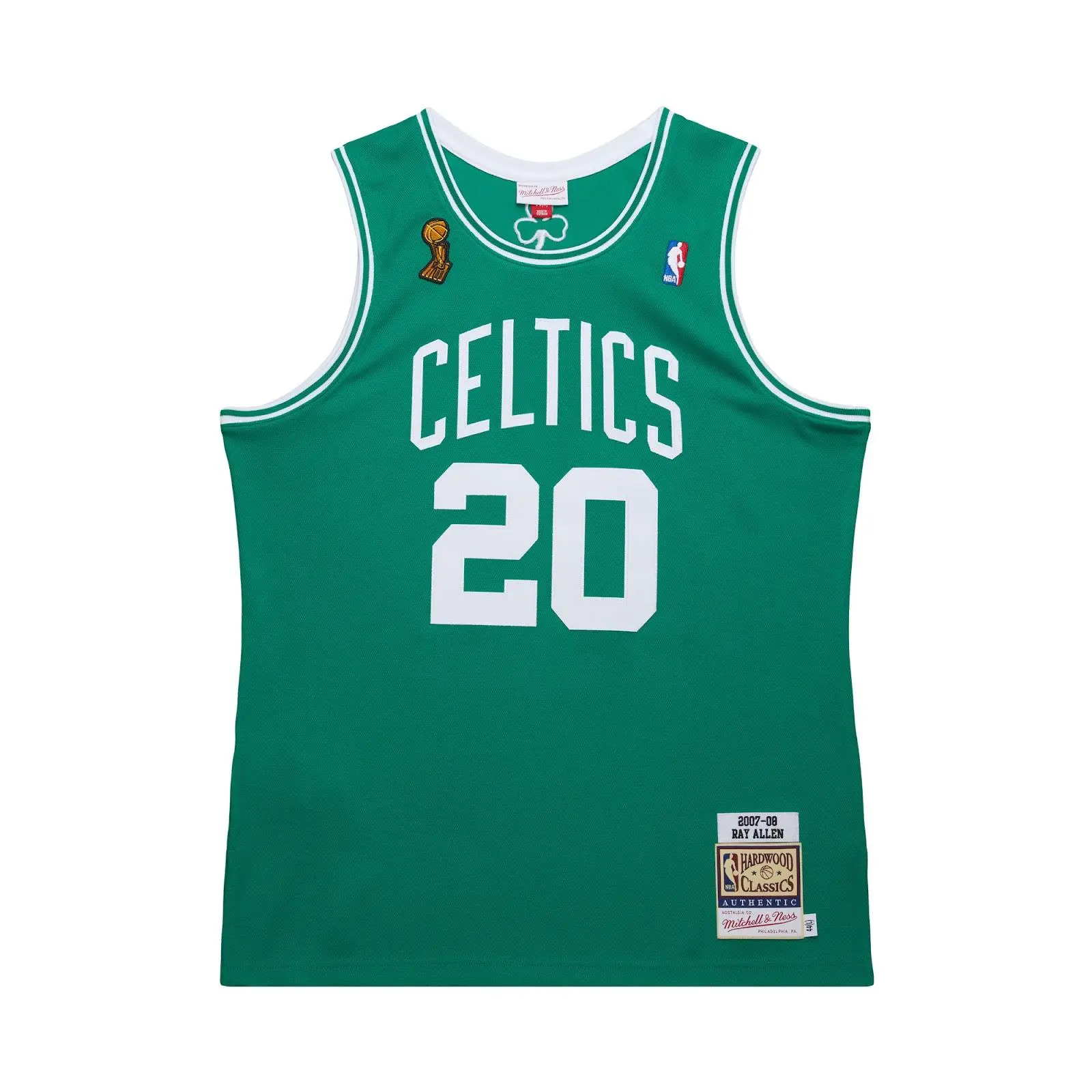 Ray Allen Boston Celtics 2007-08 Kelly Green Authentic Jersey NBA Throwback Basketball Hardwood Classics Fan Gear Mitchell & Ness
