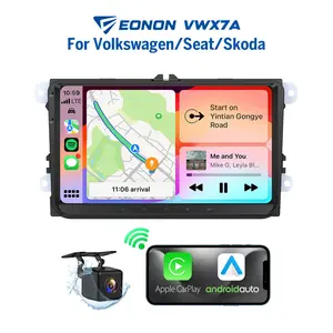 EONON Car Stereo for VW SEAT Skoda, Golf, Jetta, Polo, Passat, Scirocco, Tiguan, T5, Touran, Sharan, EOS, Fabia, Praktik, Wireless CarPlay & Android Auto Car Radio Touch Screen, 10.1" Android 14 Car head unit, AM/FM, SWC, BT - VWX7A / VWX6S