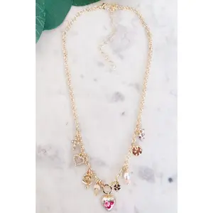 Charm Necklace with Ceramic Heart