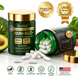 IKOTIET NMN + NAD+ + CoQ10 Supplement, Supports Cellular Energy, Daily Energy & Vitality, Active Lifestyle Formula for Men and Women, 60 Capsules + Free Trial Pack