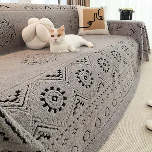 Bohemian Style Jacquard Sofa Blanket, Elegant Room Decoration, Durable Skin-Friendly Pet Friendly, Machine Washable Sofa Cover, Sofa Couch Protector, Warm and Comfortable, Fits 1/2/3/4 Seater and Combined Sofas, Universal Sofa Protector