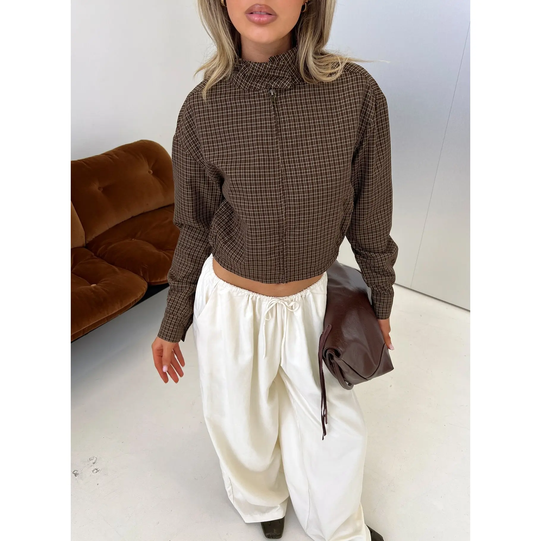 Aura Jacket Chocolate Plaid