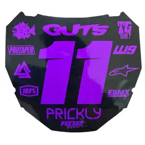 ODI Style Front Number Plate Decal — 11 Logo — Purple