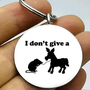 i don't give a rat A hot funny meme Keychain