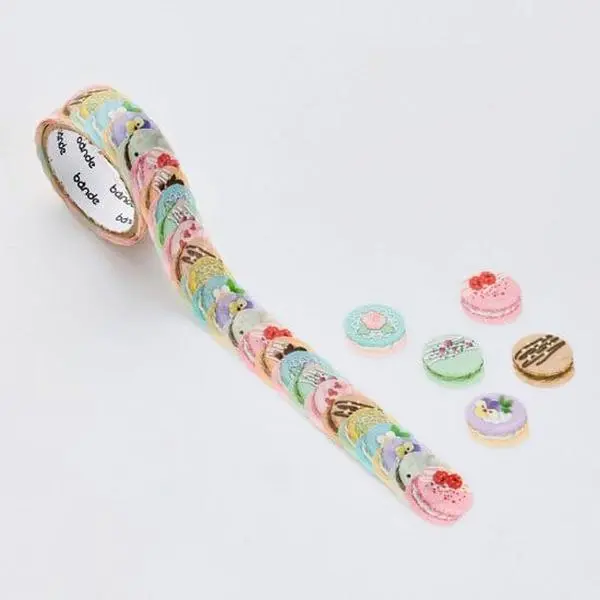 Bande Washi Roll Sticker - Dressed up Macaroons
