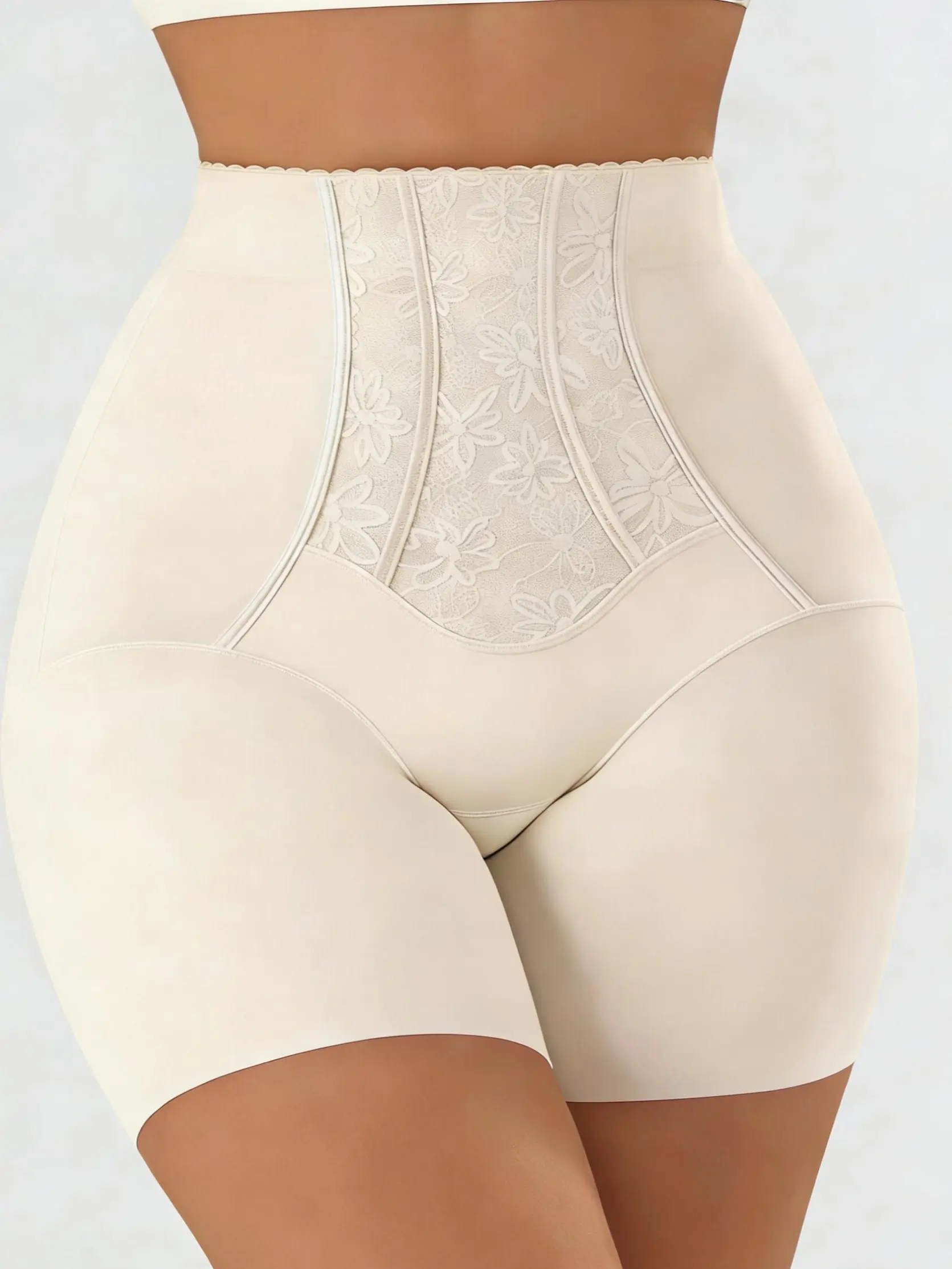 JUQDNX Women's High Waisted Tummy Control Butt Lift Shapewear - Adjustable, Breathable, Non-Slip, Everyday Basic, Body Contouring, Waist Reduction, Posture Support, Comfortable Sleek Undergarment for Shapewear Goals (White)