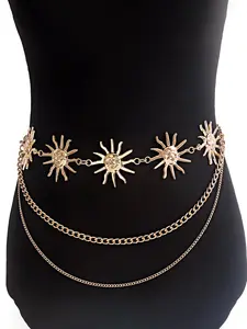 Trendy Metal Waist Chain for Women, Fashionable Body Chain Accessory, New Style Dress Belt, Stylish Link Design, Vintage Body Jewelry, Adjustable Waist Chain