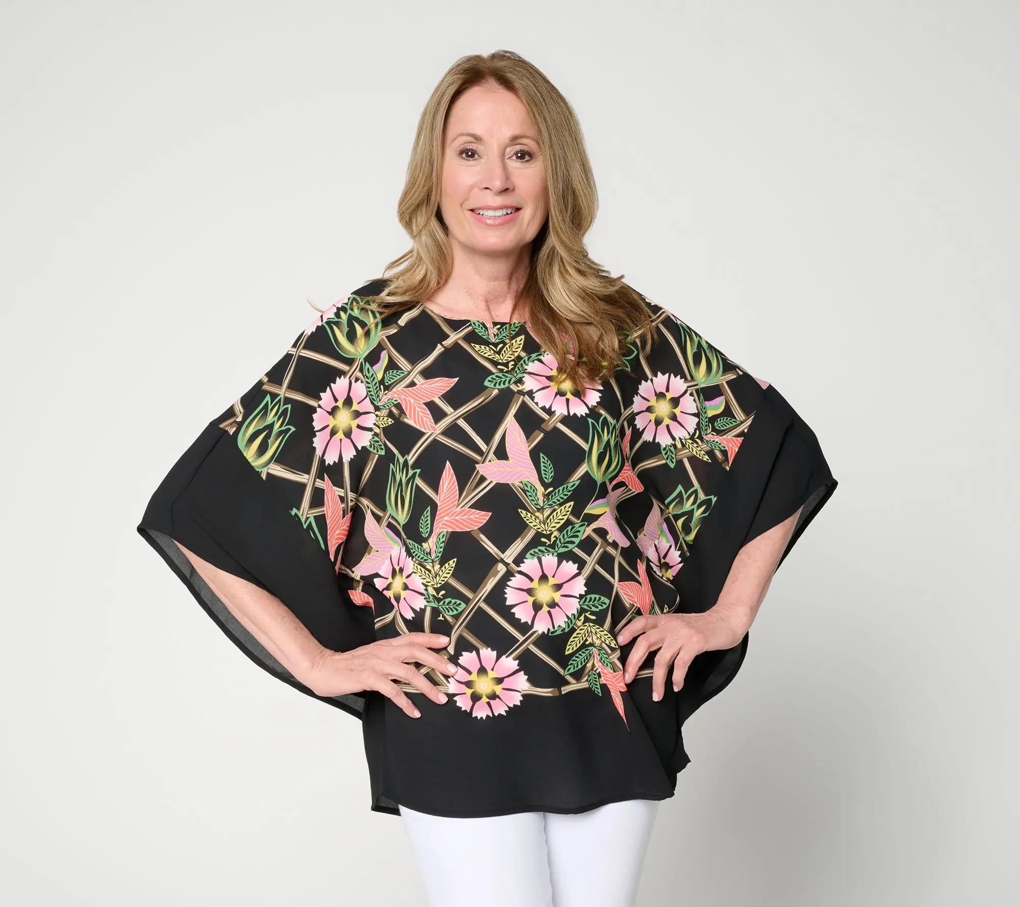 Quacker Factory Femme Fatale Printed Butterfly Top