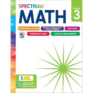 Spectrum 3rd Grade Math Workbook, Mathematics Activity Book for Kids Ages 8-9, Multiplication, Division, Fractions, Addition and Subtraction with 4 Digit Numbers, Classroom or Homeschool Curriculum