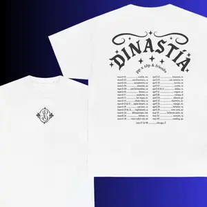 Dinastía Tito Double P & Peso Merch White Tour Dates Tee, Corridos Style Fan Tees, Bold Cultural Print, Mexican Heritage Apparel for Men _ Women