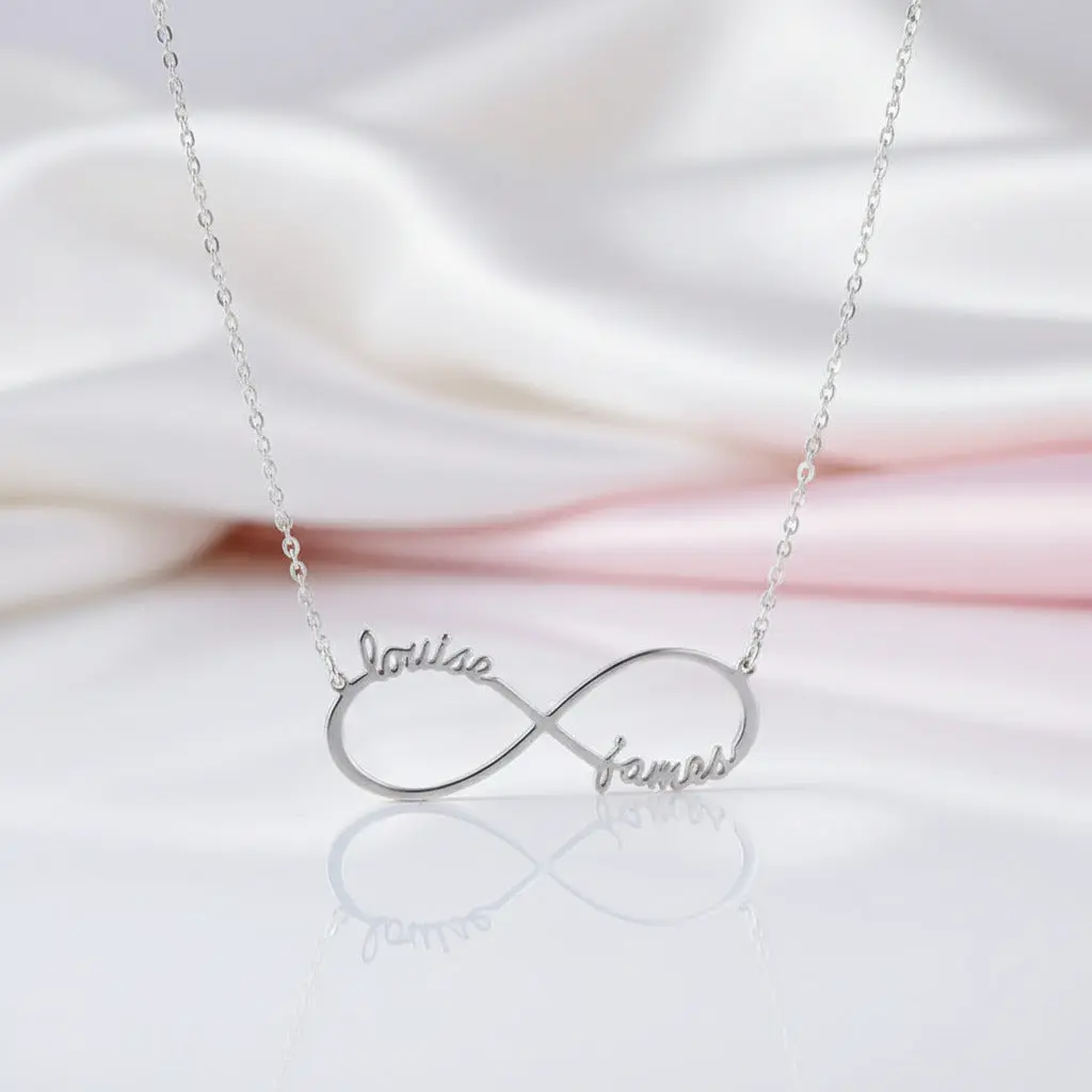 Custom One-Four Name Infinity Necklace