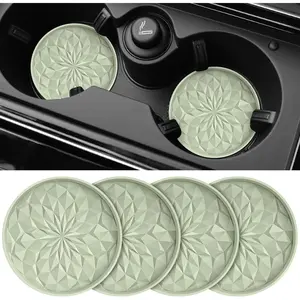 Coasters for Cup Holders [4 Pack] - 2.75In  Auto Mug Mats - Universal Non-Slip Recessed  Interior AccessoriesDesert Sage