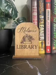 Personalized Library Sign, Book Shelf Decor, Book Merch, BookTok, Reading Gifts, Gift for Book Lover, Bookish Room Decor, Bookish Sign