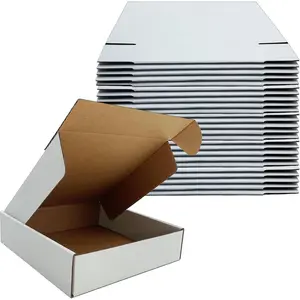 8x8x2 Inches Shipping Boxes Set of 25, White Corrugated Mailing Cardboard Literature Mailer for Packing, Moving Storage, Small Business E-Commerce Packaging, Gift Boxes for Presents