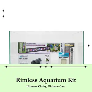 Rimless Aquarium Kit with LED Light – 5 10 15 20 Gallon Clear Glass Fish Tank | Aquascape Planted Betta Nano Reef | Lifegard Aquatics Ultra-Clear Glass