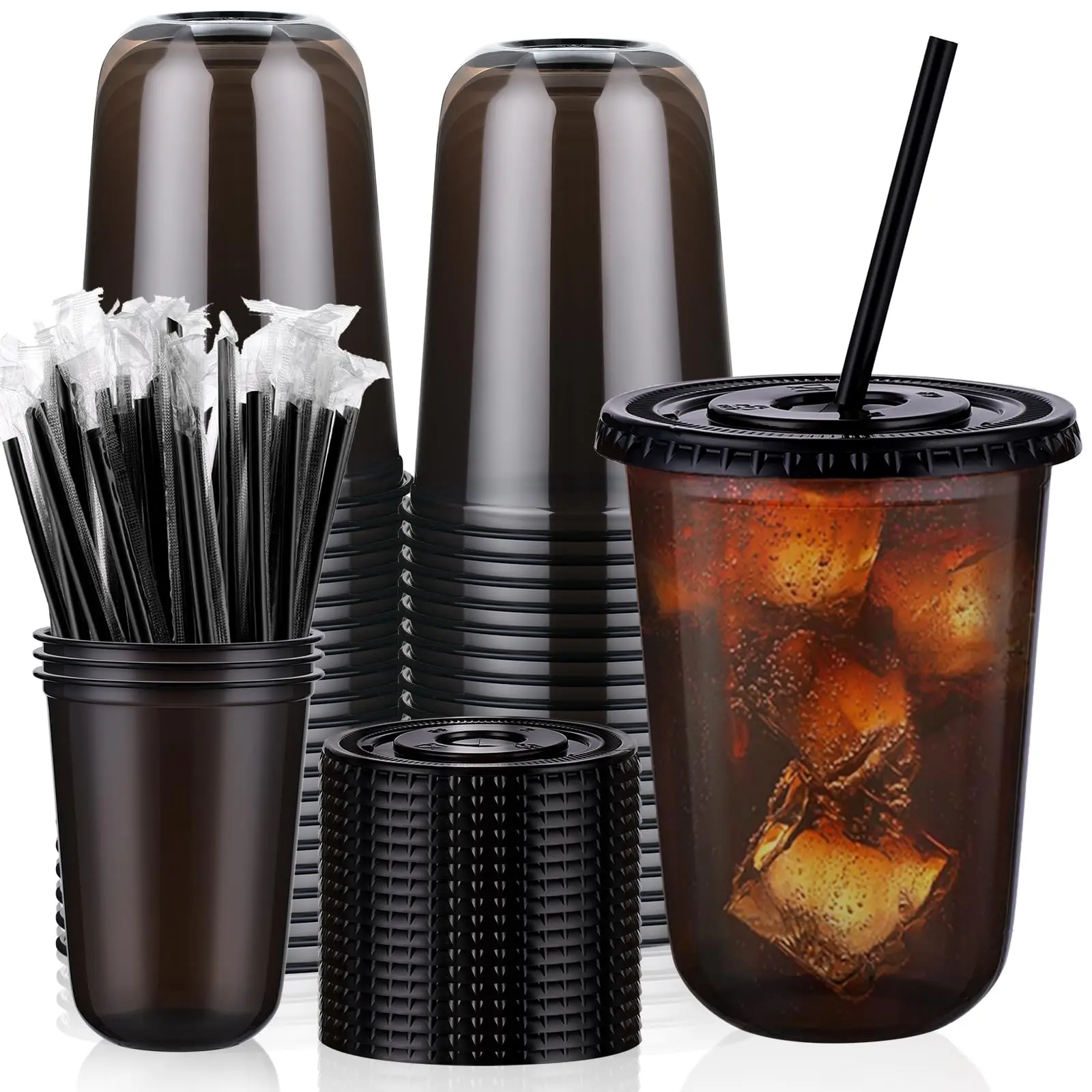 50 Pack 16 oz Black