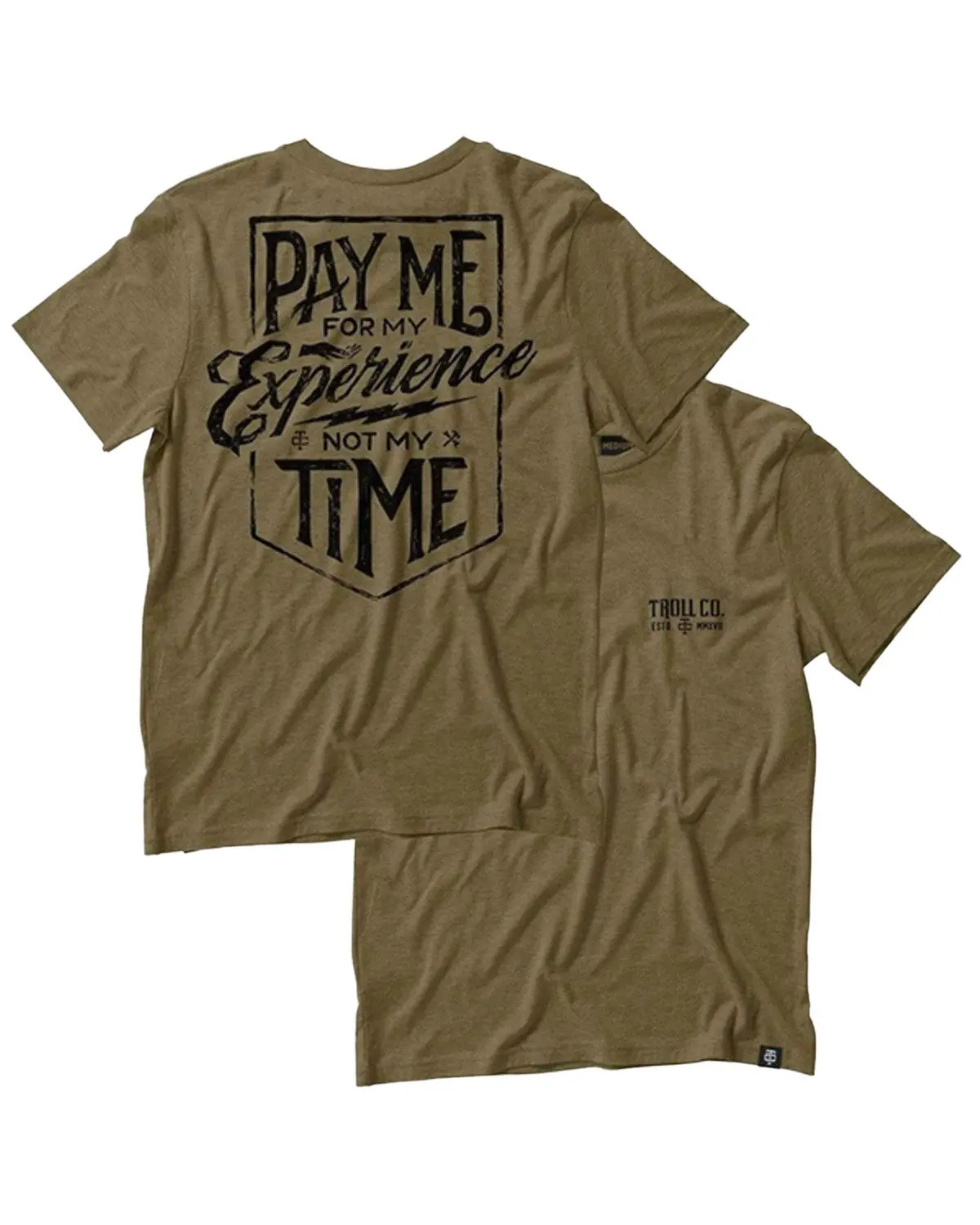 Troll Co Men's Men'S Pay Me Short Sleeve Graphic T-Shirt - Tc0586-Grn