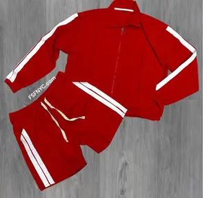 Baruda - Windbreaker zip Jacket Short Set - Red 2026