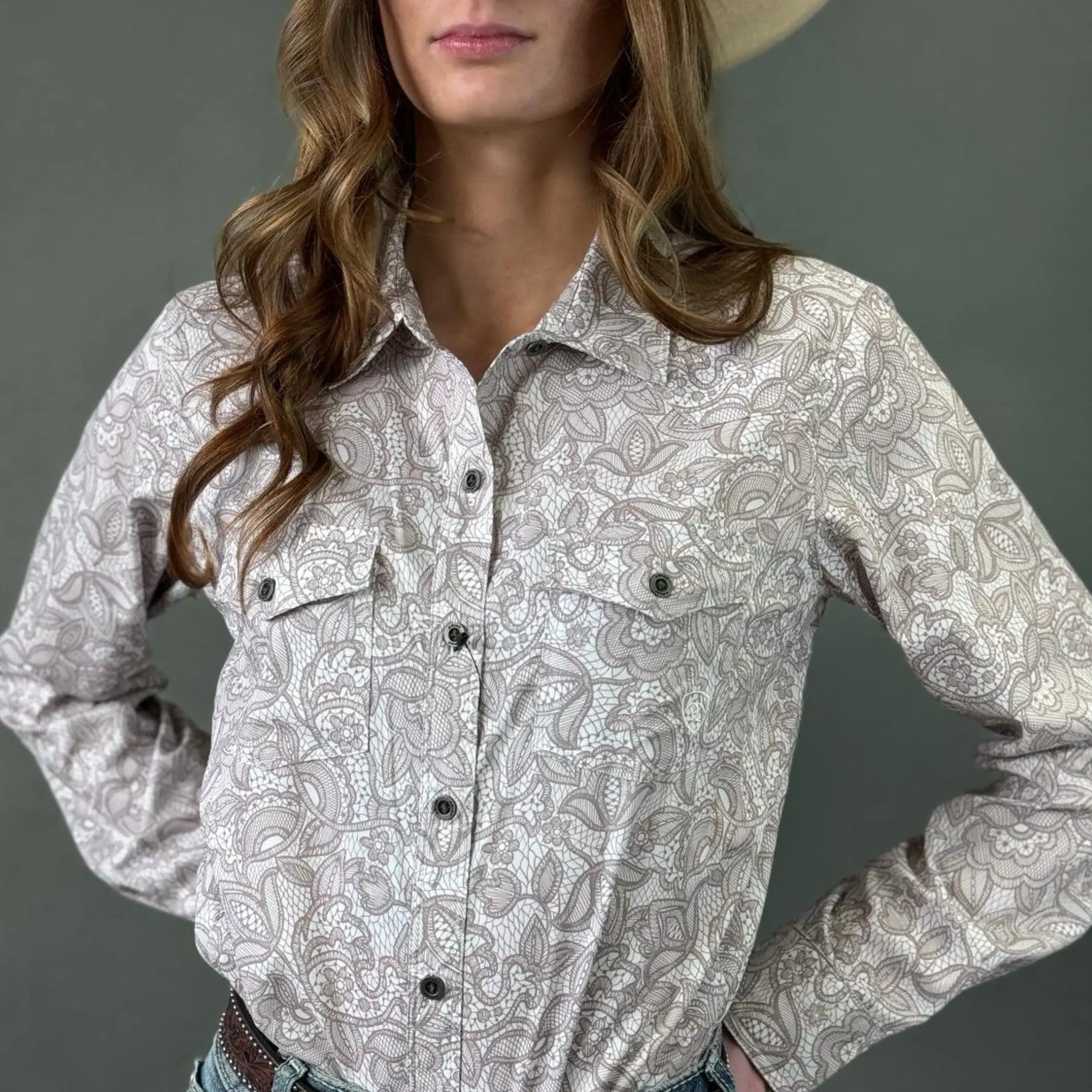 Women Ariat WESTERN VENTEK LONG SLEEVE SHIRT LACE 10048774