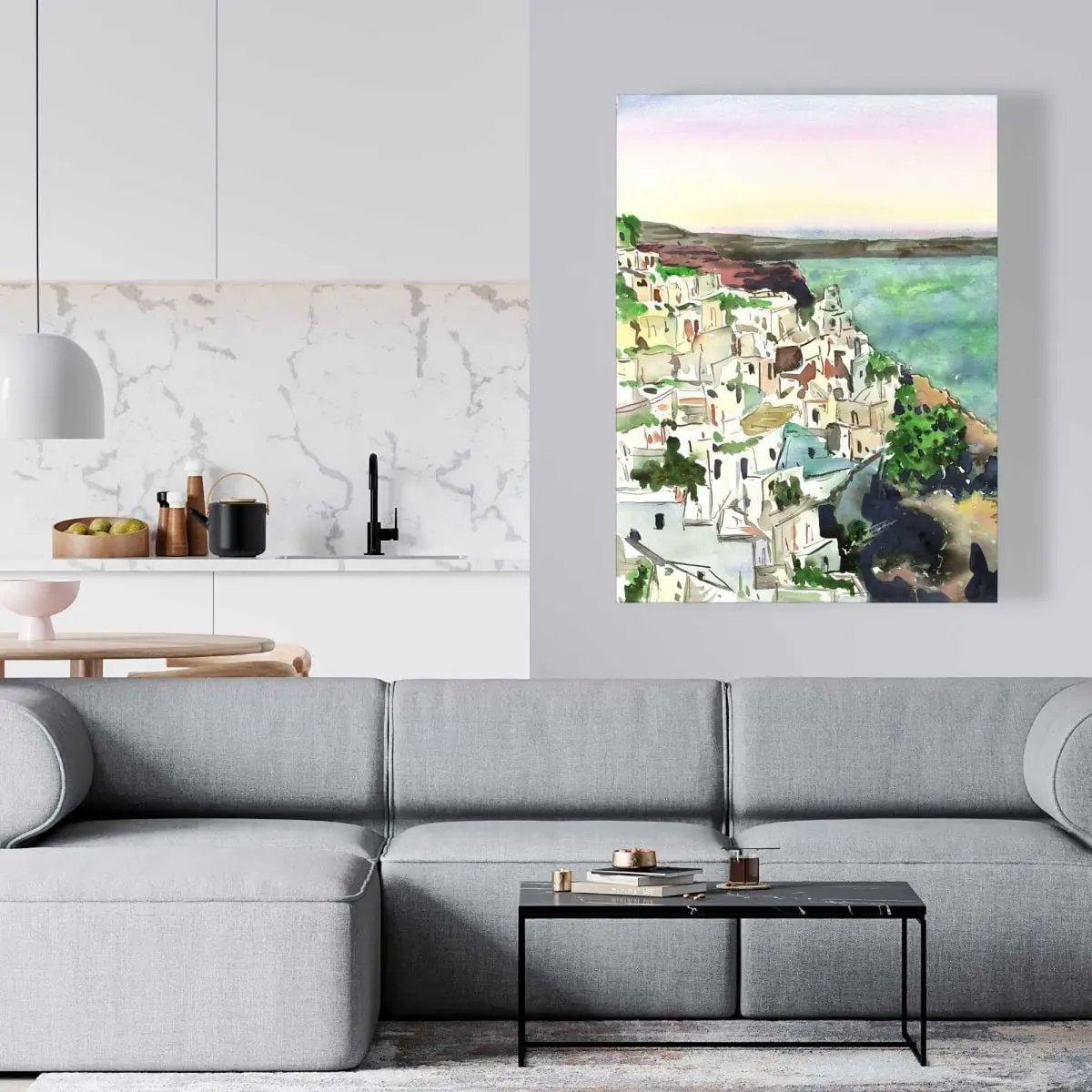 212 MAIN Beige Mediterranean Crete Landscape Photo Wall Art - 36x48 in. Artistic Artwork, Soothing Room Decor & Home Decoration, Home & Kitchen Gift