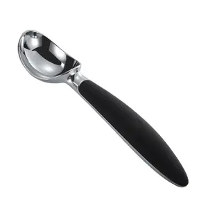 Soft Silicone Handle Ice Cream Spoon, Zinc Alloy Fruit Ball Scoop, Durable Dessert Utensil, Perfect for Ice Cream Lovers