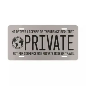 No License Or Insurance Required License Plate 12x6 Aluminum, Funny Novelty Car Tag, Front Vanity Plate, Gift Idea