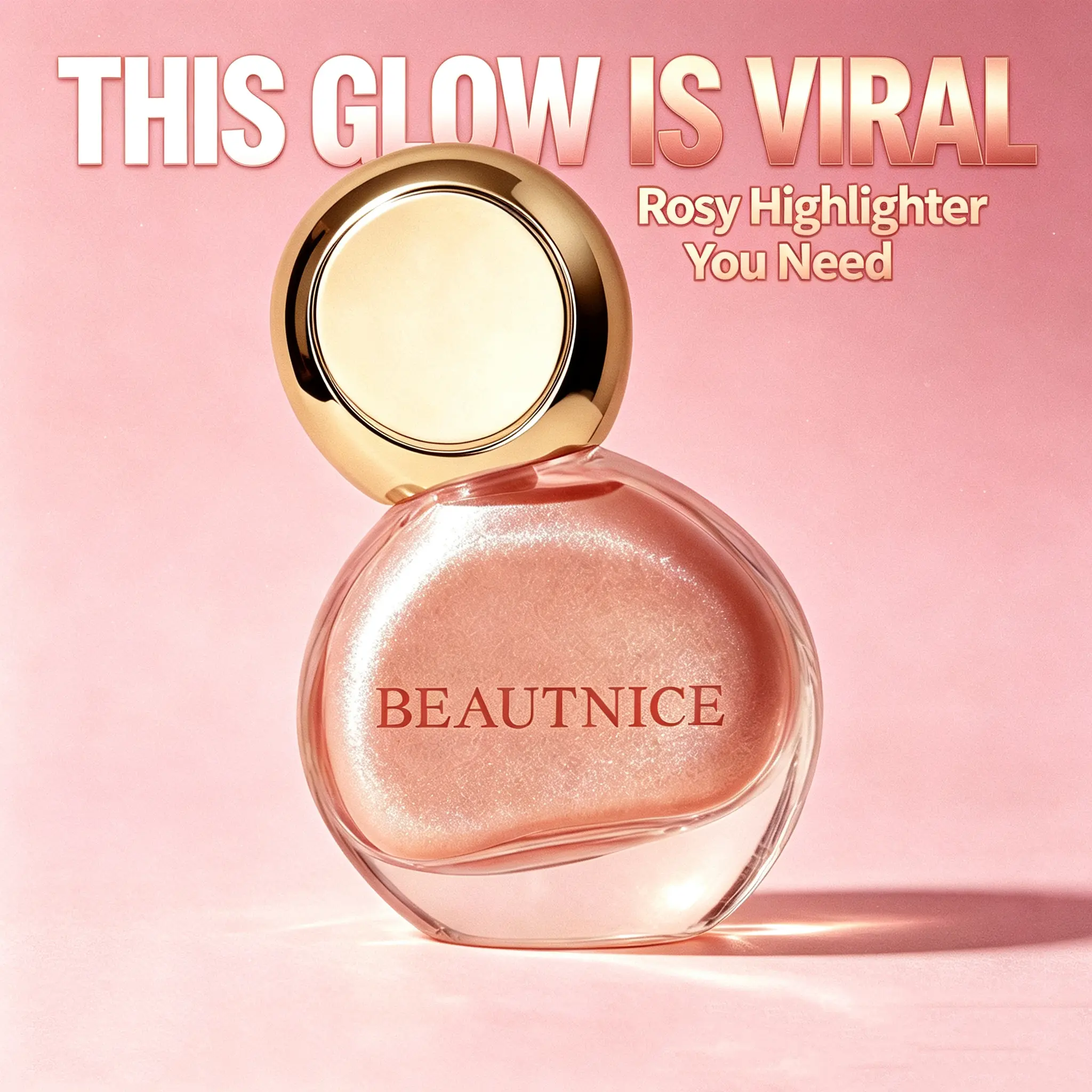 Shimmer Skin Base Highlighter Liquid, Natural Rosy Glow Illuminator, Lightweight Long Lasting Face Radiance Makeup