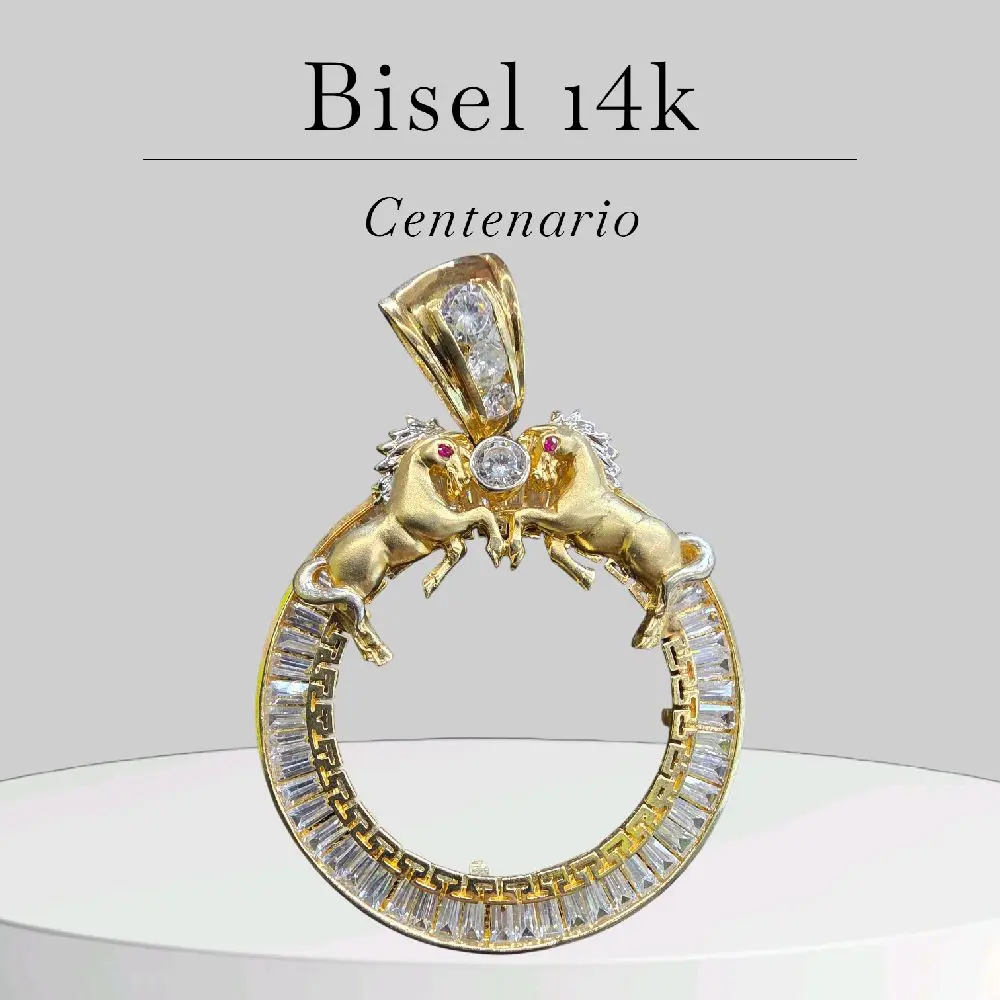 Bisel horses 14k Cz Centenario