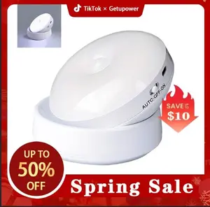 GETUPOWER Motion Sensor Light, 360 Degree Rotation, Magnetic Base, USB Rechargeable and Battery Powered LED Night Light, Wall Lamp for Bedroom, Cabinet, Kitchen, Hallway, Smart Motion Detection, Smart Light tea  light lights bedroom flashlight