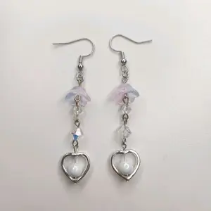 Lilac Heart Earrings