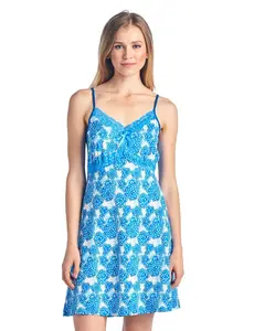 Casual Nights Women's Sleepwear Slip Nightgown Chemise Nighty - Blue - X-Large