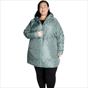 Women’s Plus Size 1X-6X Quilted Long Jacket Savvy Transitional Mid Weight