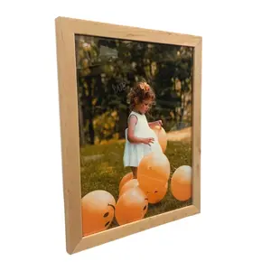 Natural 26x26 Wood Picture Frame Acrylic Glass - Light Wood Frame