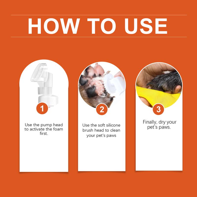 Foot foam cleaner - Gentle cleaning for cats and dogs' feet and ears, removing earwax, paw pads and odor.litter pellets, spray, litter tray, litter box, removal