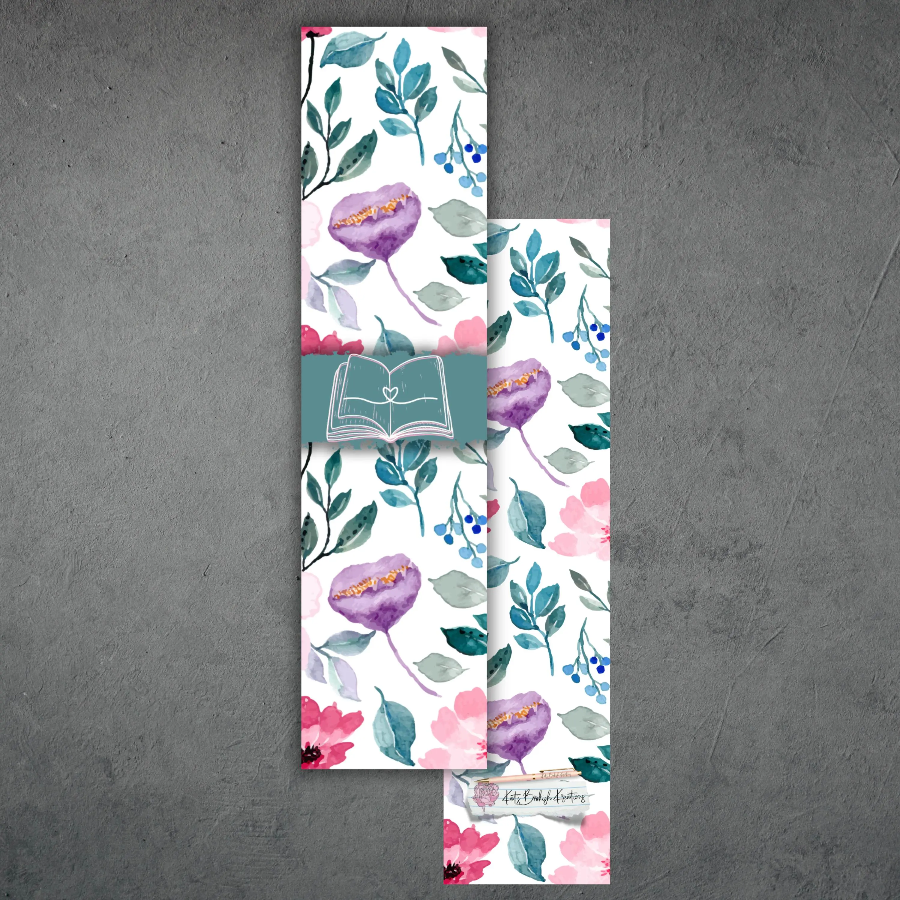 Watercolor Floral - Sage Bookmark