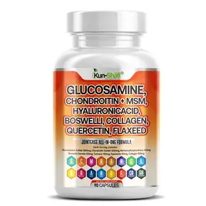 Glucosamine Chondroitin MSM Joint Support Supplement – with Collagen, Hyaluronic Acid, Boswellia & Turmeric – Mobility & Flexibility Formula for Men & Women-Kun Shafi – 90 Capsules