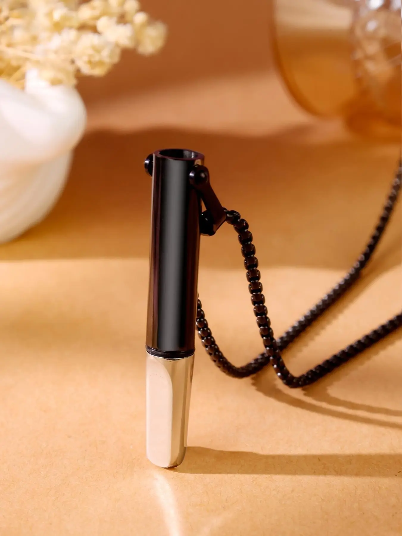 Mindful Breathing Necklace for Anxiety Relief, Stainless Steel Detachable Core, Stress Relief Breathing Tool, Calming Necklace for Men & Women, Perfect for Meditation, Focus & Emotional Balance. Great for Everyday Use & Gifting, Chain Necklaces