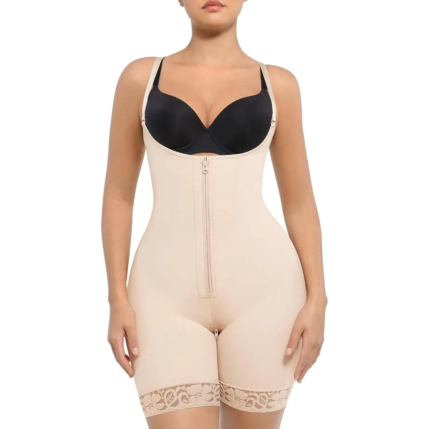 Shapewear for Women Tummy Control Fajas Colombianas Body Shaper for Women Zipper Open Bust Bodysuit Waist Trainer