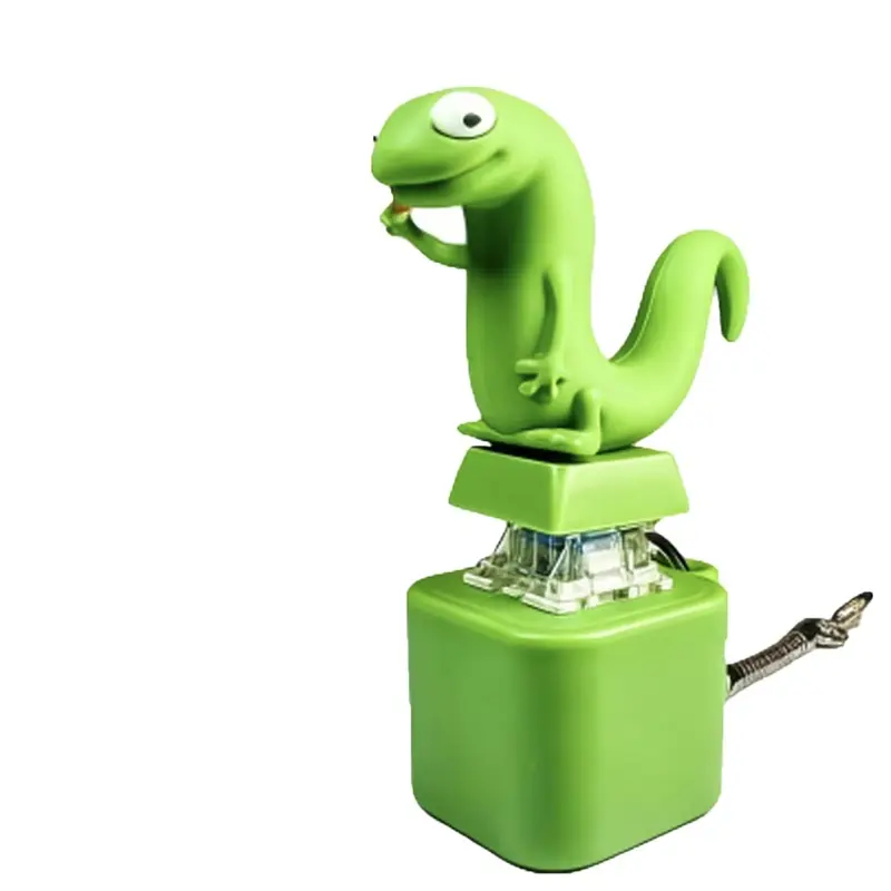 Lizard Button Keychain with Rechargeable LED Light & Realistic Croak Color Changing Fun Toy for Kids & Adults Stress Relief Gift Idea - Convenient