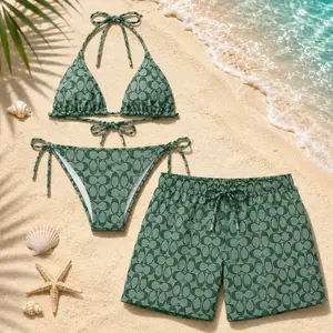 C-Green Matching Couple Swimwear Set 2026, Viral Couple Bikini & Men’s Swim Shorts, Trendy Beach Vacation Gift