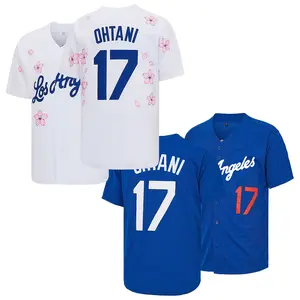 Men’s #17 Sakura Cherry Blossom Embroidered Baseball Jersey, Baseball Apparel, Fan Gift for Game Day
